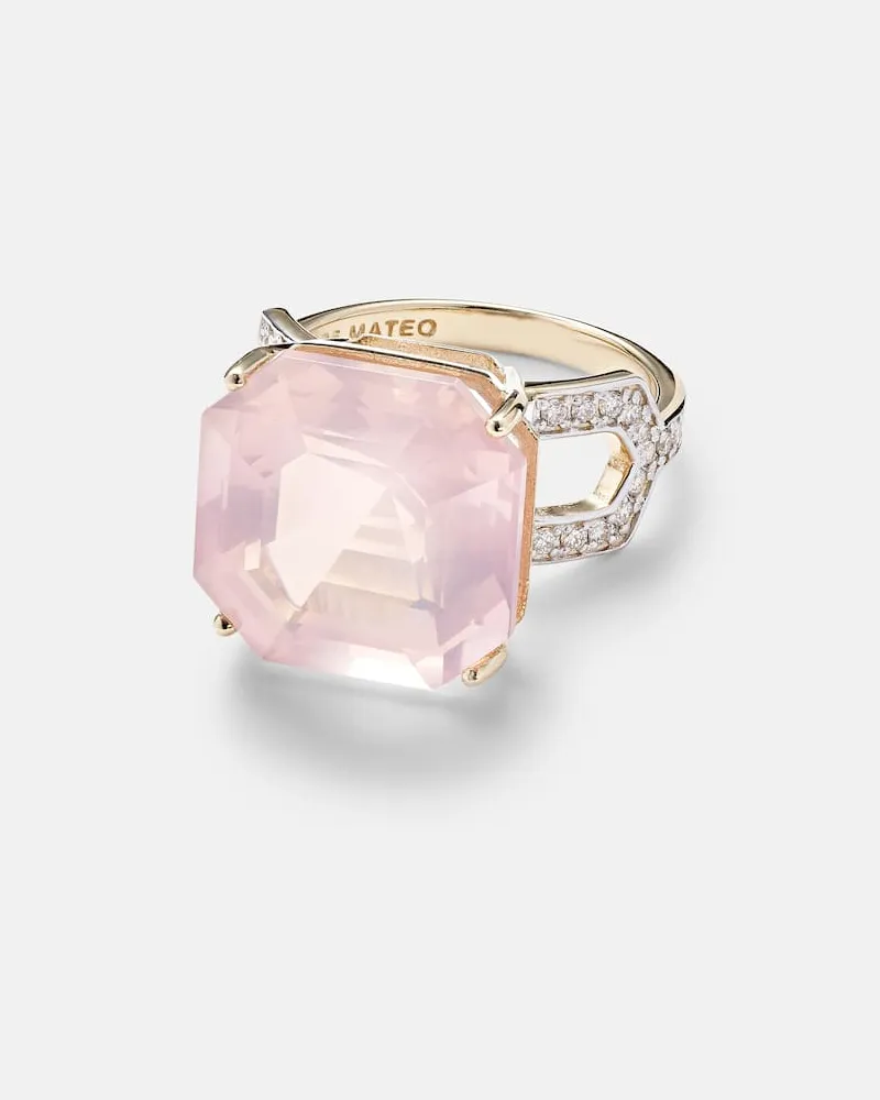 MATEO Ring aus 14kt Gelbgold mit Diamanten und Topas Gold