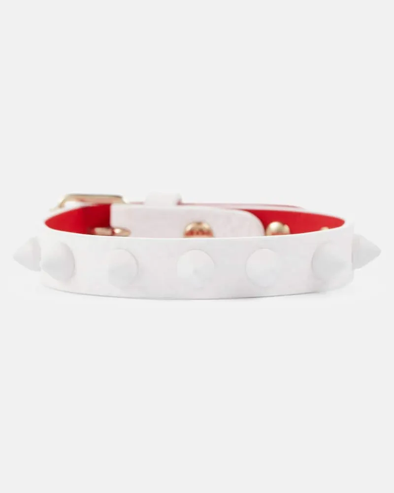 Christian Louboutin Armband Loubilink aus Leder Weiß