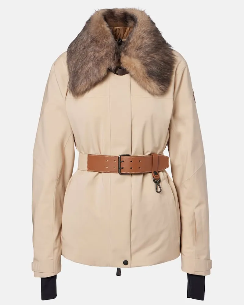 Moncler Daunenjacke Vizelles mit Shearling Beige