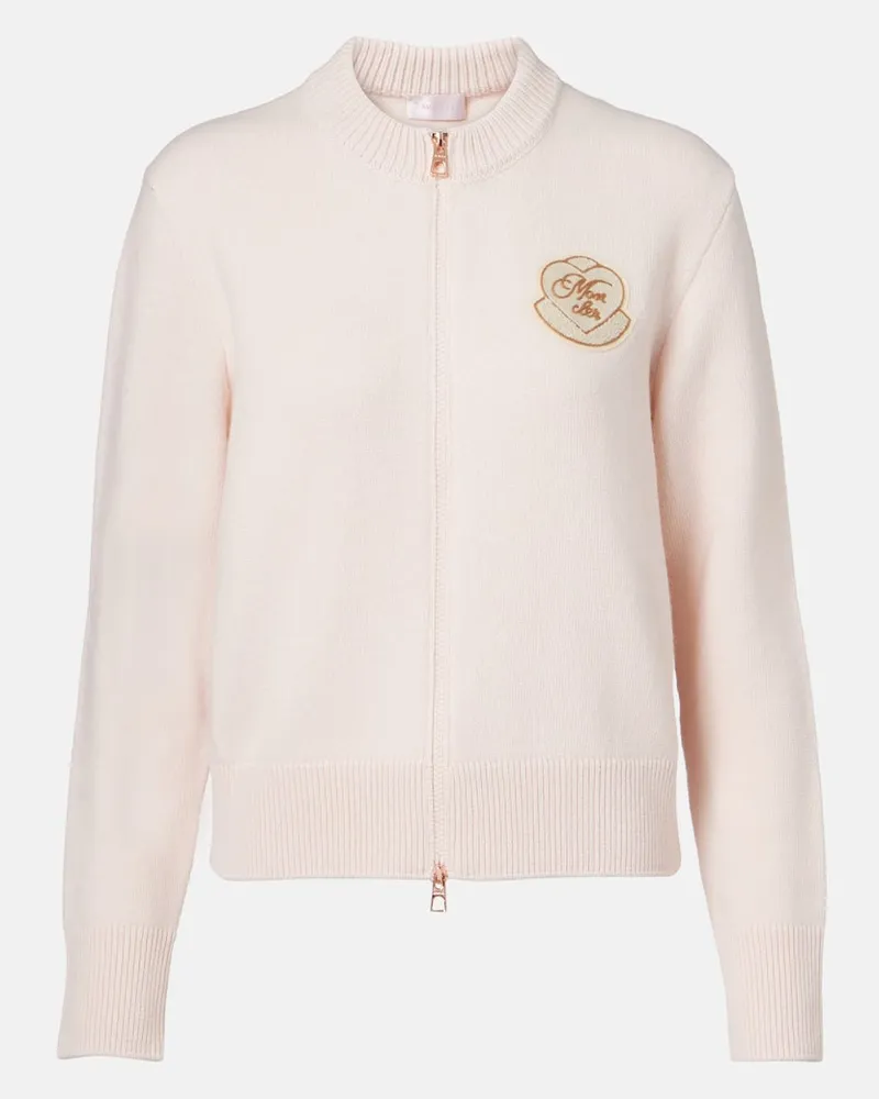 Moncler Jacke aus Wolle und Kaschmir Rosa