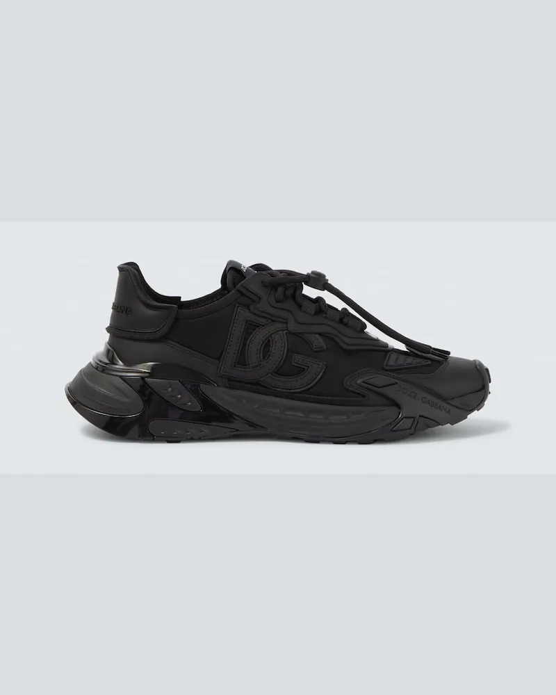 Dolce & Gabbana Sneakers mit Leder Schwarz
