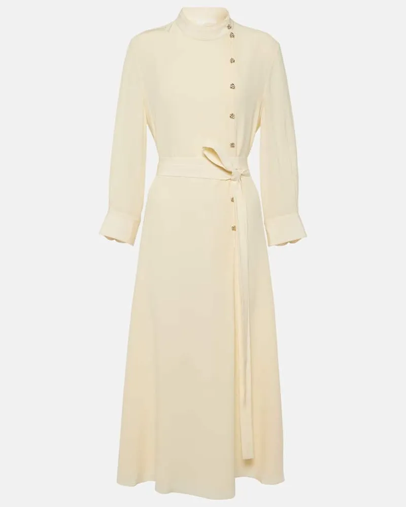 Chloé Chloé Midikleid aus Seide Weiß
