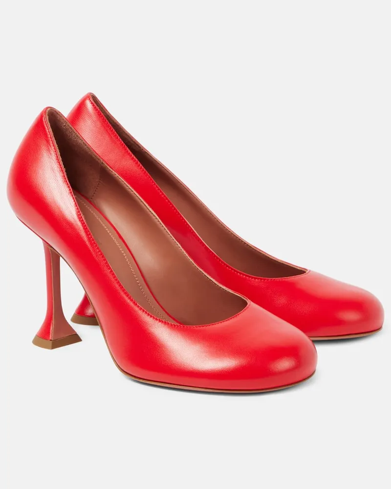 Amina Muaddi Pumps Iris 95 aus Leder Rot