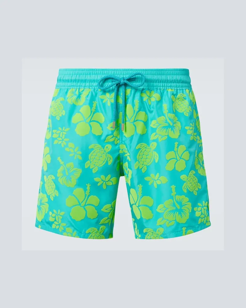 Vilebrequin Bedruckte Badeshorts Mahina Türkis