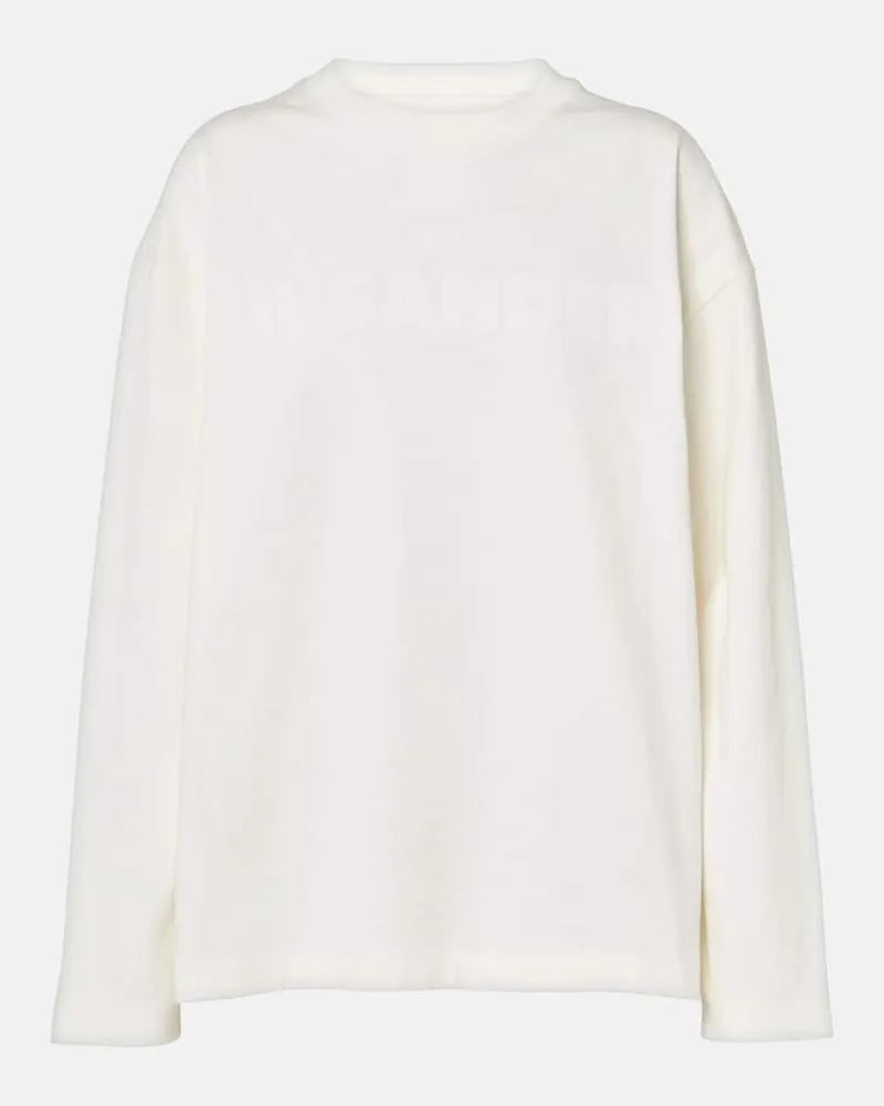 Jil Sander Sweatshirt aus Baumwoll-Jersey Weiß