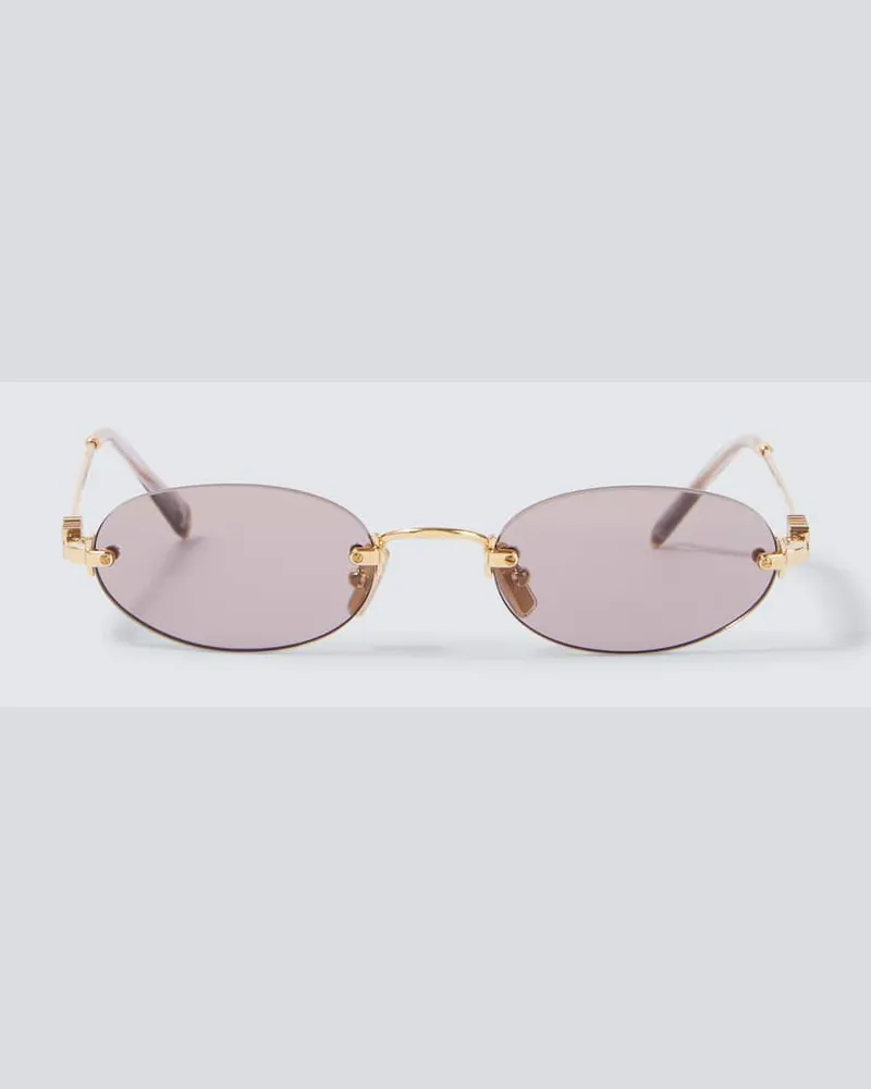 Miu Miu Ovale Sonnenbrille Rosa
