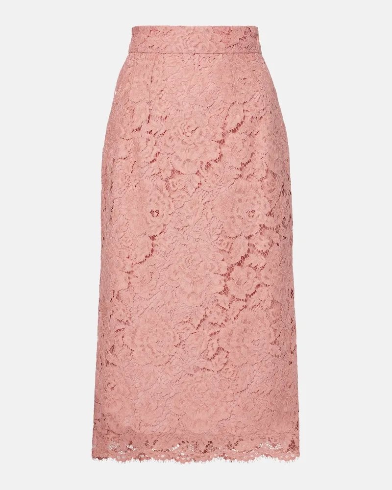 Dolce & Gabbana Midirock aus Spitze Pink