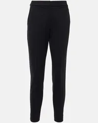 Max Mara Schmale Cropped-Hose aus Jersey Schwarz