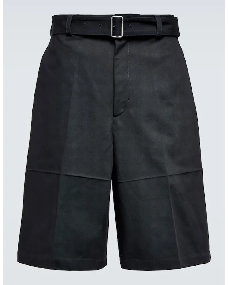 Jil Sander Shorts aus Woll-Gabardine Blau