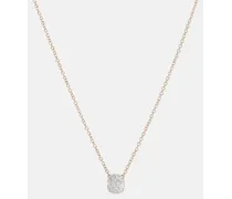 Nudo Halskette Solitaire aus 18kt Rose- und Weissgold mit Diamanten