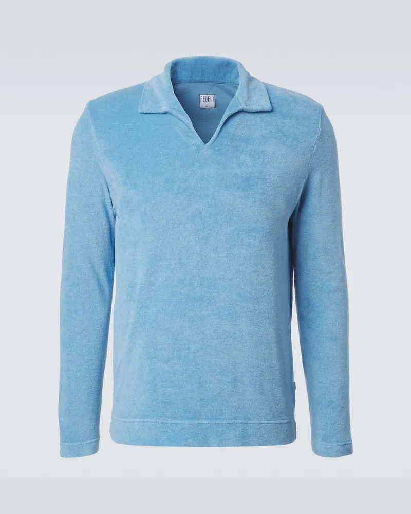 Fedeli Polohemd aus Frottee Blau