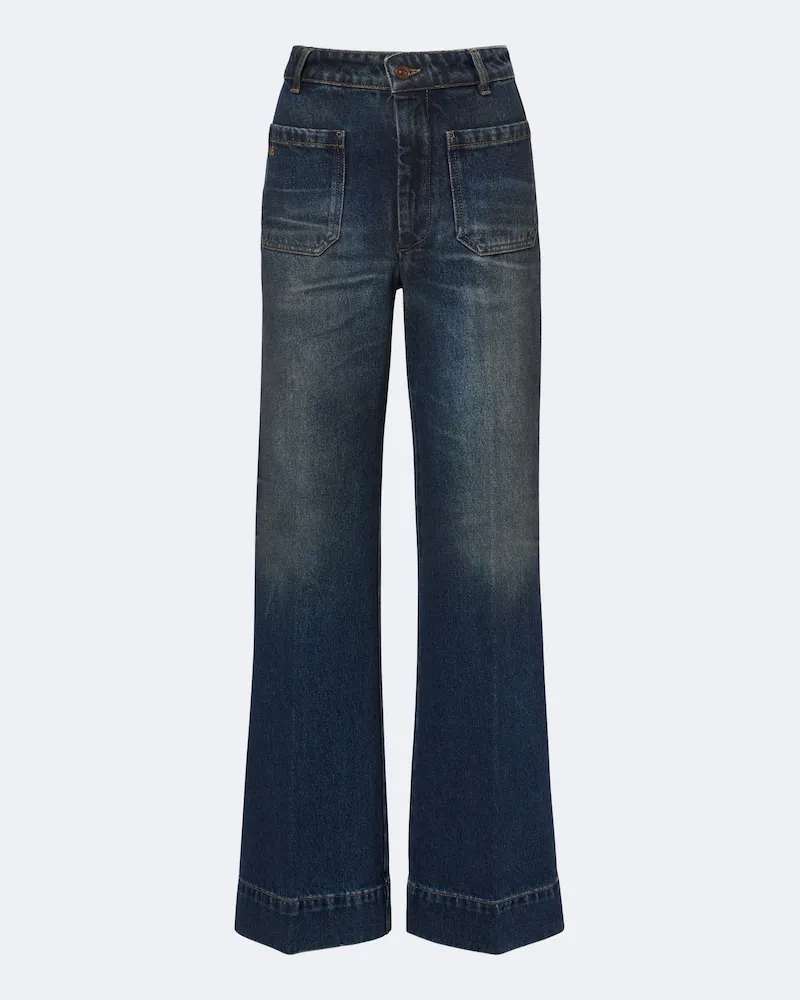 Victoria Beckham Wide-Leg Jeans Alina Blau