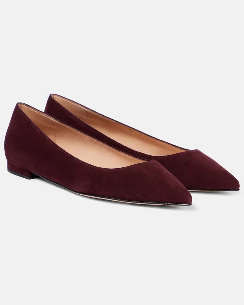 Gianvito Rossi Ballerinas Gianvito aus Veloursleder Burgunderrot
