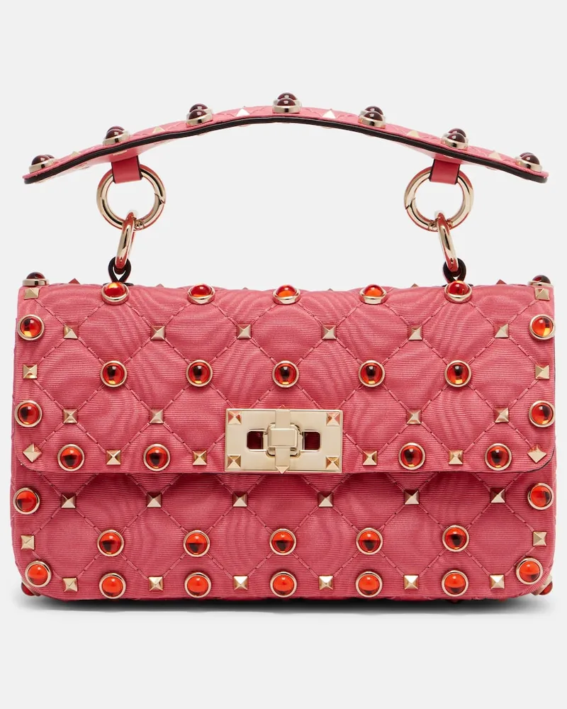 Valentino Garavani Schultertasche Rockstud Spike Small aus Moiré Rosa