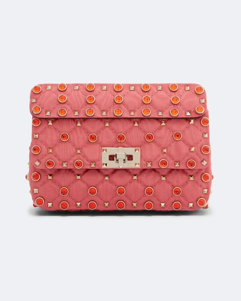 Valentino Garavani Schultertasche Rockstud Spike Small aus Moiré Rosa