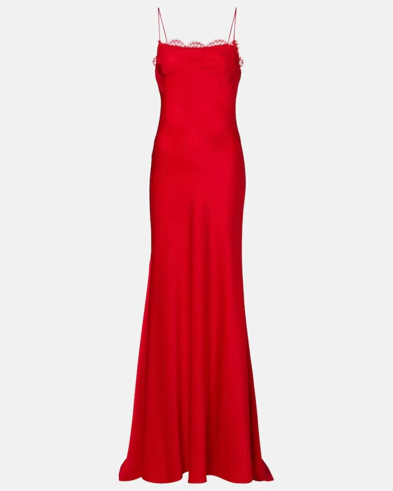 Alex Perry Robe aus Satin mit Spitze Rot