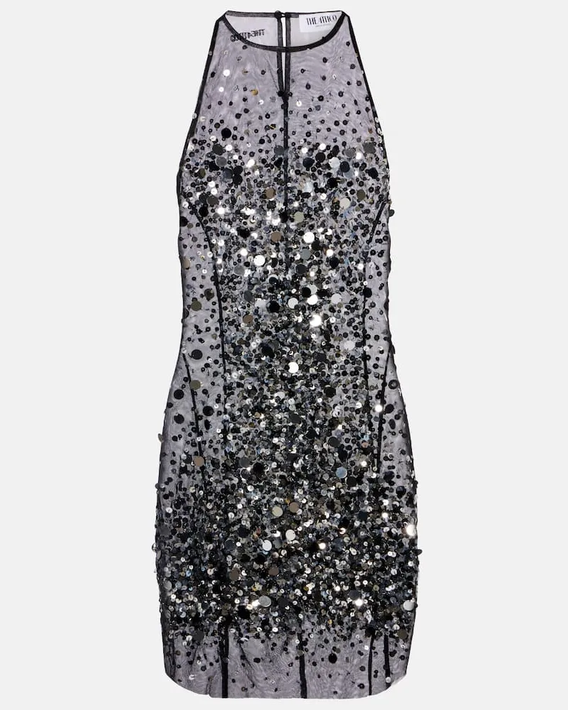 ATTICO Minikleid mit Pailletten Schwarz
