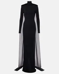 The New Arrivals Ilkyaz Ozel Robe Xanthe aus Jersey und Tuell Schwarz