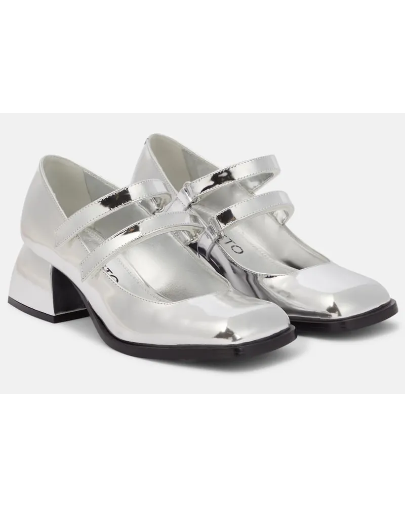 NODALETO Mary-Jane-Pumps Bulla Bacara aus Lackleder Silber