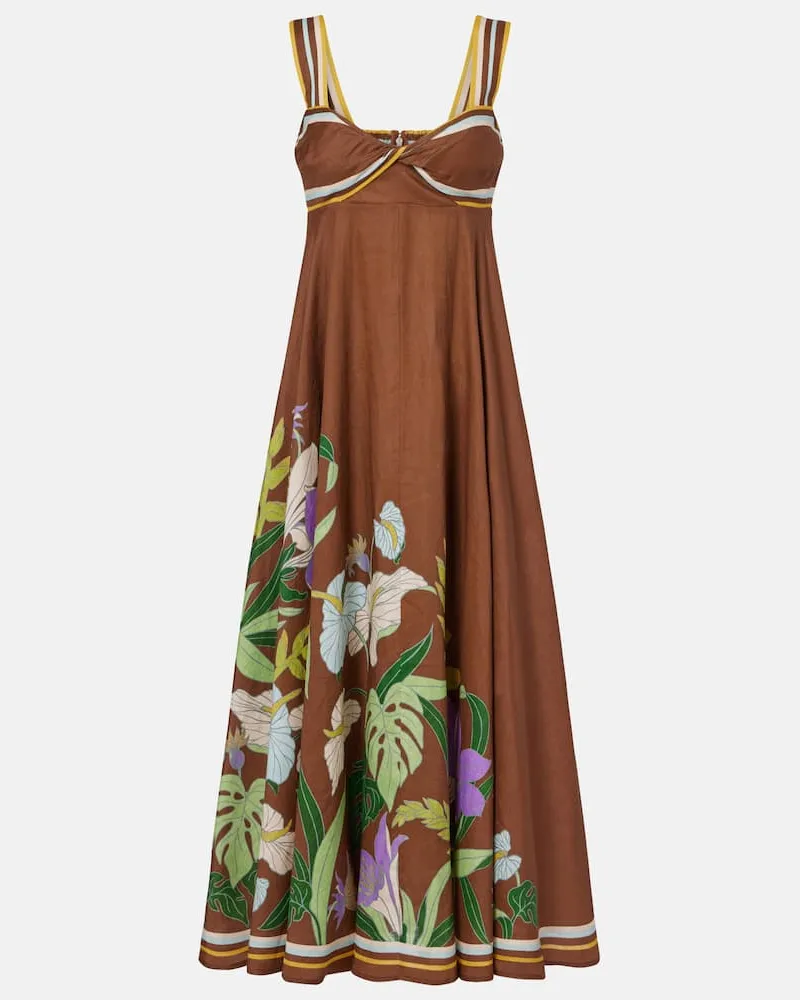 ALEMAIS Alémais Midikleid Alfie aus Leinen Braun