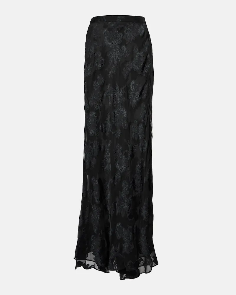 Etro Maxirock aus Satin Schwarz