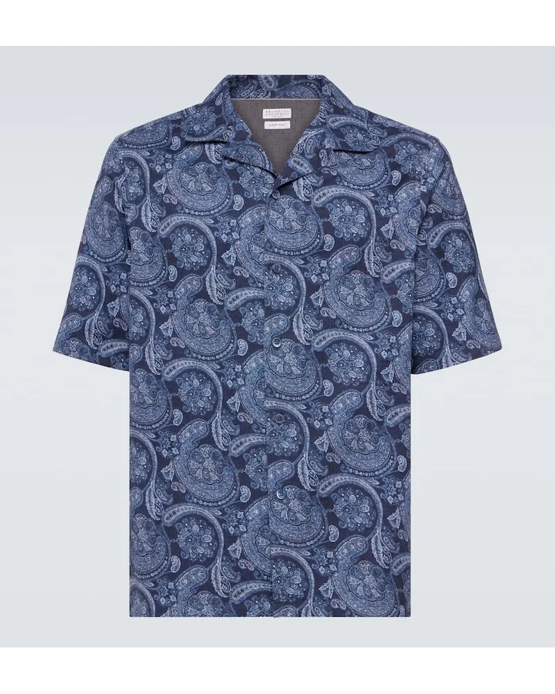 Brunello Cucinelli Hemd aus Baumwolle Blau