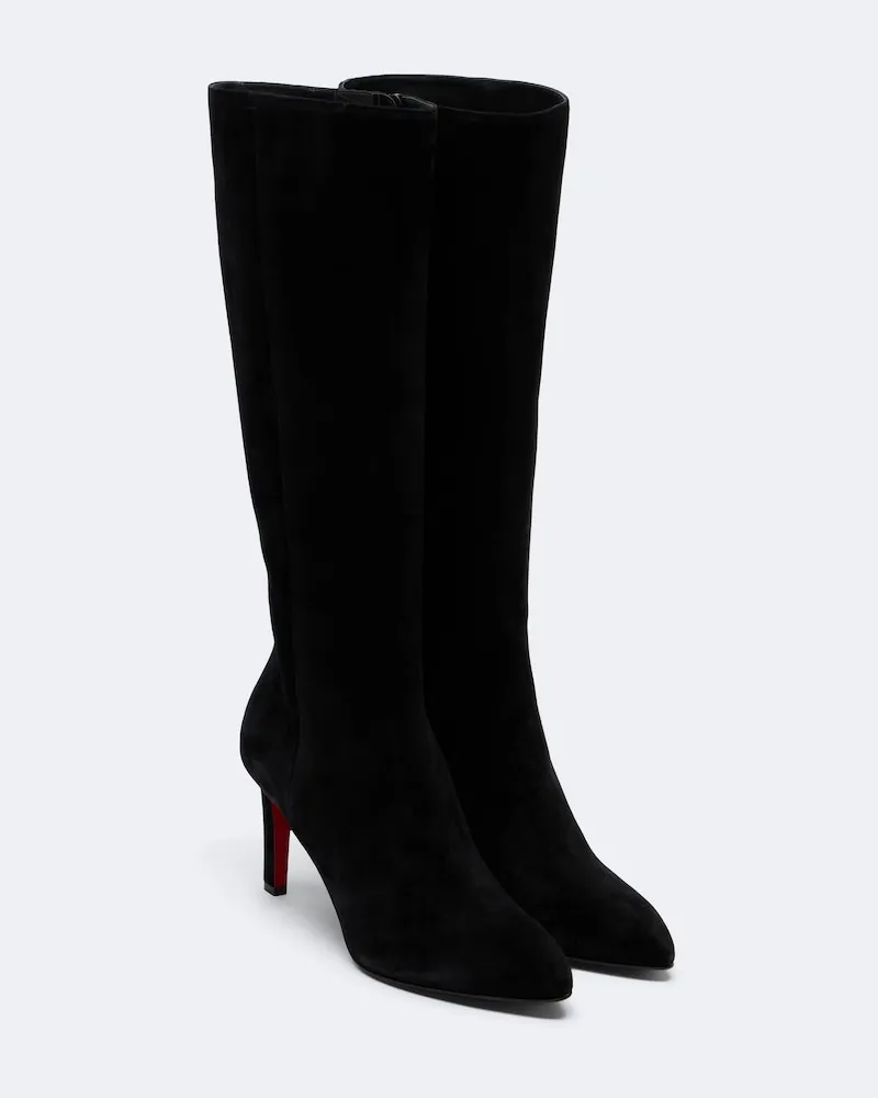 Christian Louboutin Kniehohe Stiefel Fannylove aus Veloursleder Schwarz