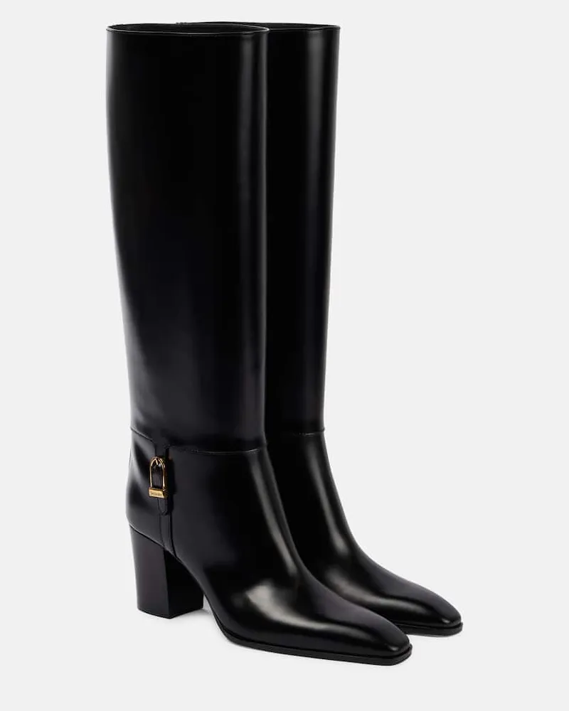 Saint Laurent Stiefel Julia aus Leder Schwarz