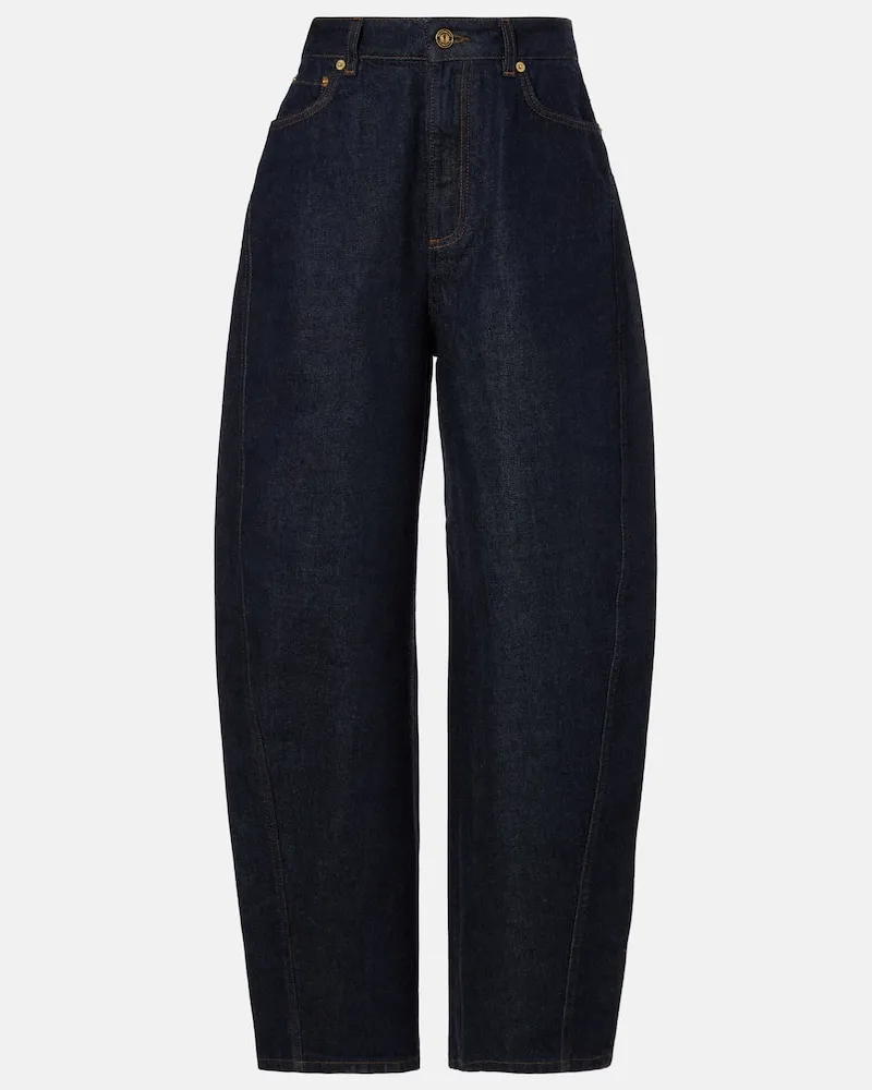 Givenchy High-Rise Wide-Leg Jeans Cocoon Blau