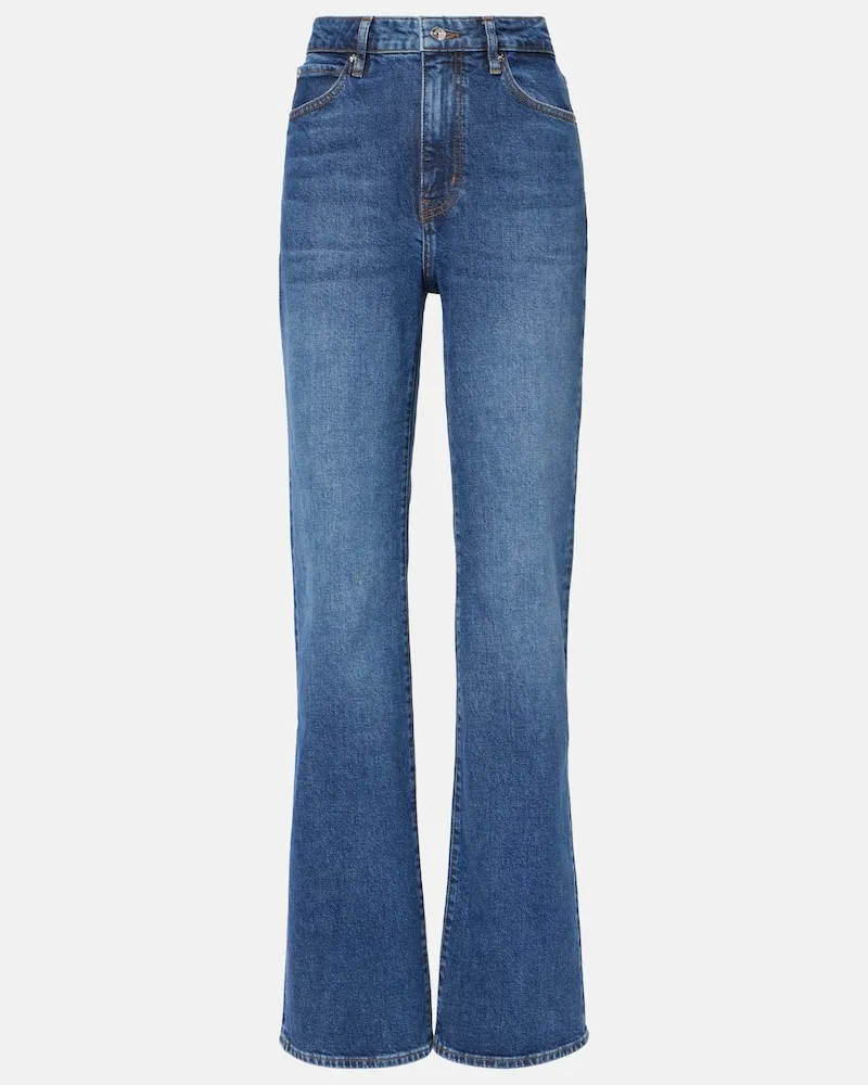 Frame Denim High-Rise Bootcut Jeans Arrow Blau