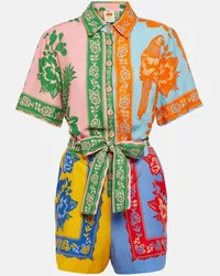 FARM Rio Bedruckter Playsuit aus einem Leinengemisch Multicolor