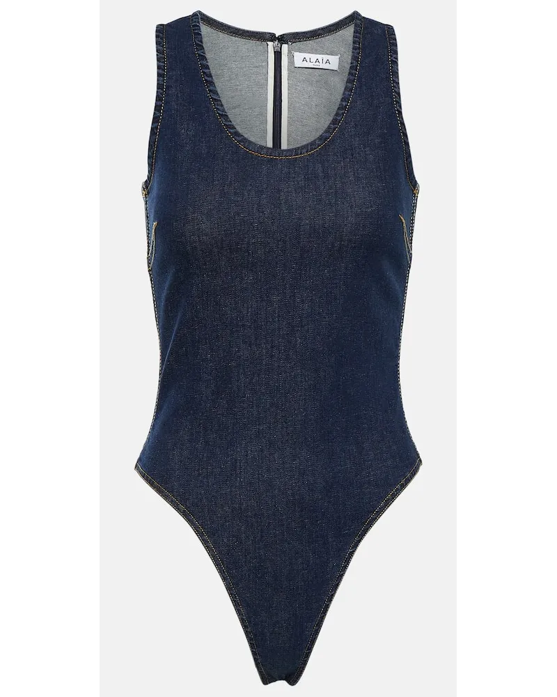 Alaïa Alaïa Body aus einem Baumwollgemisch Blau