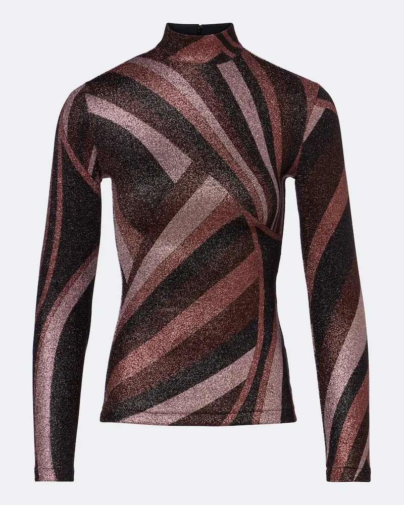 Emilio Pucci Top Iride aus Jersey mit Lurex Burgunderrot