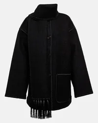 Totême Bestickte Jacke aus einem Wollgemisch Schwarz