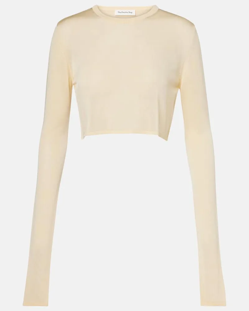 FRANKIE Shop Cropped-Top Kazel aus Strick Gelb