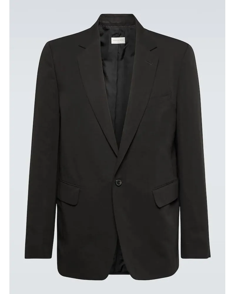 Dries van Noten Blazer Bram aus Leinen und Baumwolle Schwarz