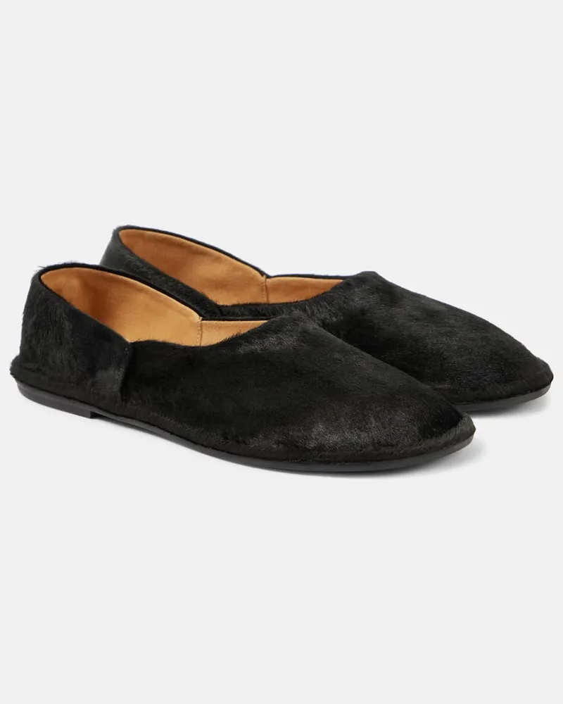 The Row Slip-Ons Canal aus Ponyhaar Braun