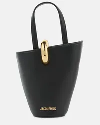 Jacquemus Bucket-Bag Le Bambola Small aus Leder Schwarz