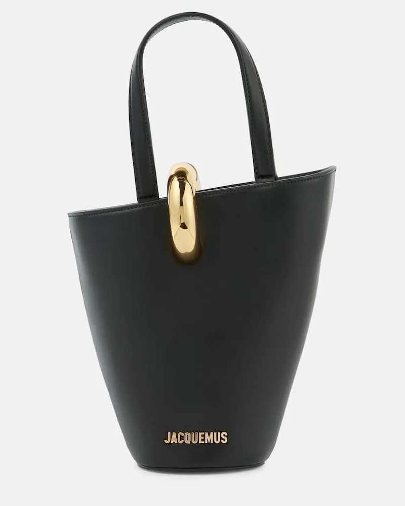 Jacquemus Bucket-Bag Le Bambola Small aus Leder Schwarz