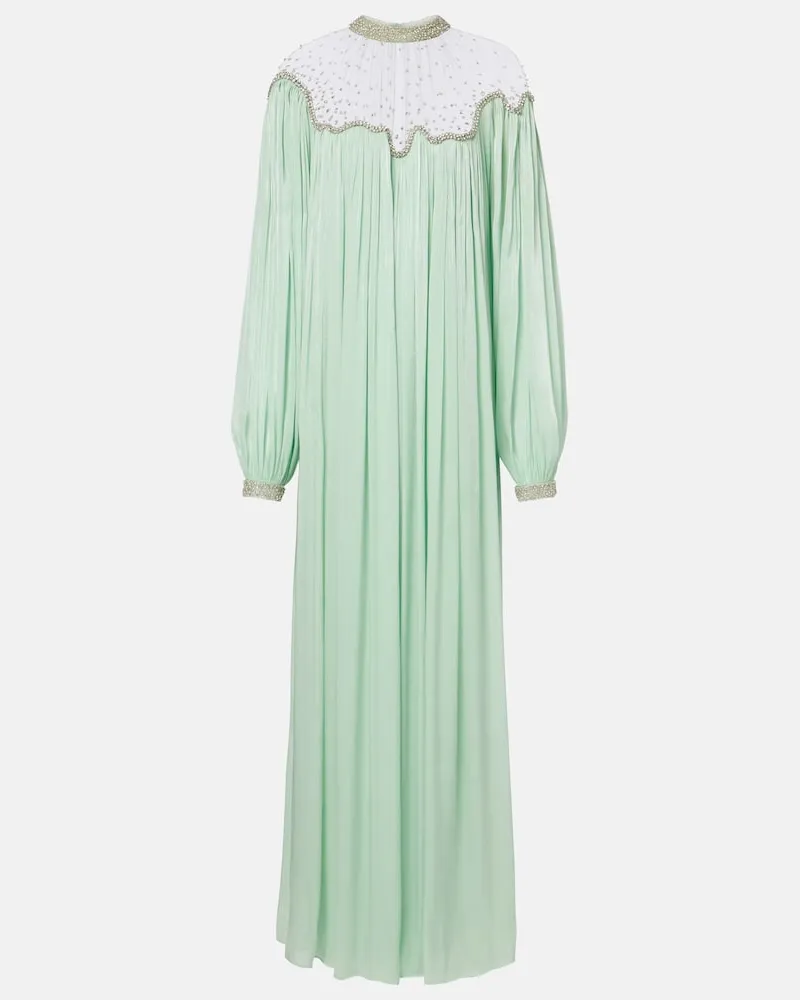 COSTARELLOS Verzierte Robe Elline Grün