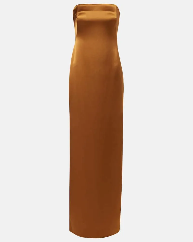 GALVAN Robe aus Satin Braun