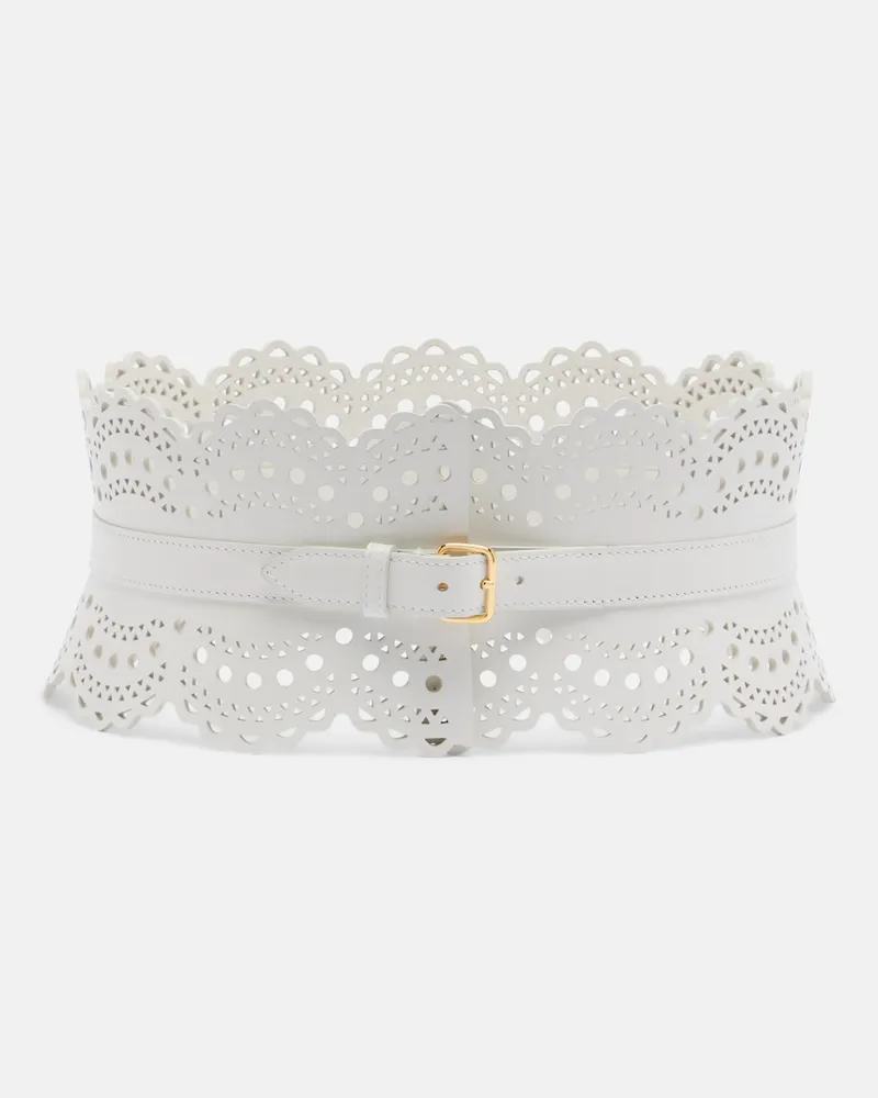 Alaïa Alaïa Gürtel Vienne aus Leder Weiß