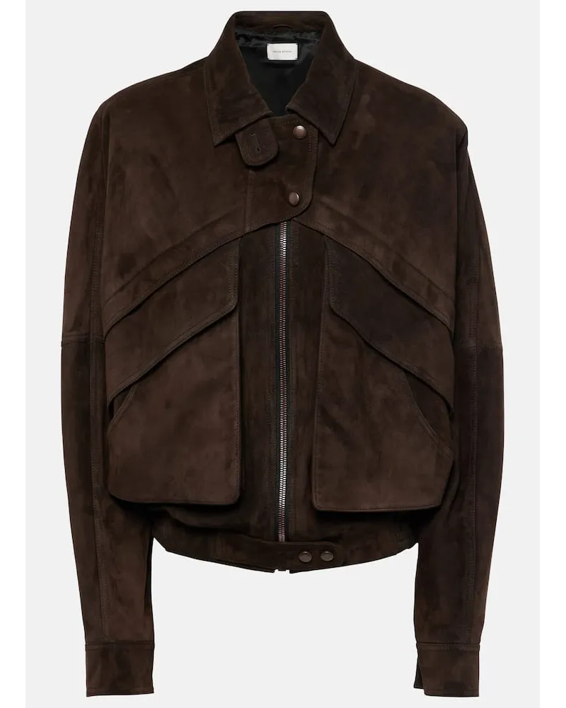 Magda Butrym Jacke aus Veloursleder Braun
