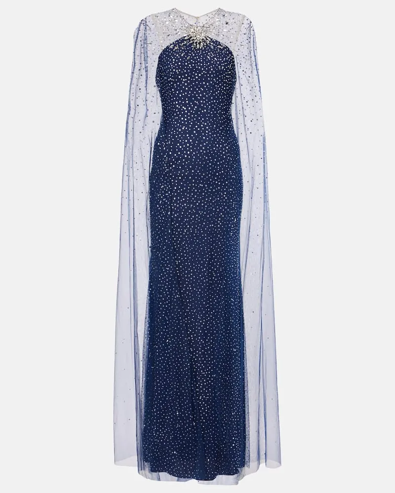 Jenny Packham Robe Mabel mit Kristallen Blau