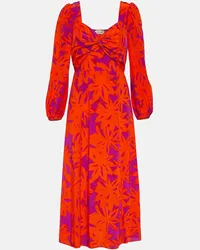 Diane von Furstenberg Bedrucktes Midikleid Evie Orange