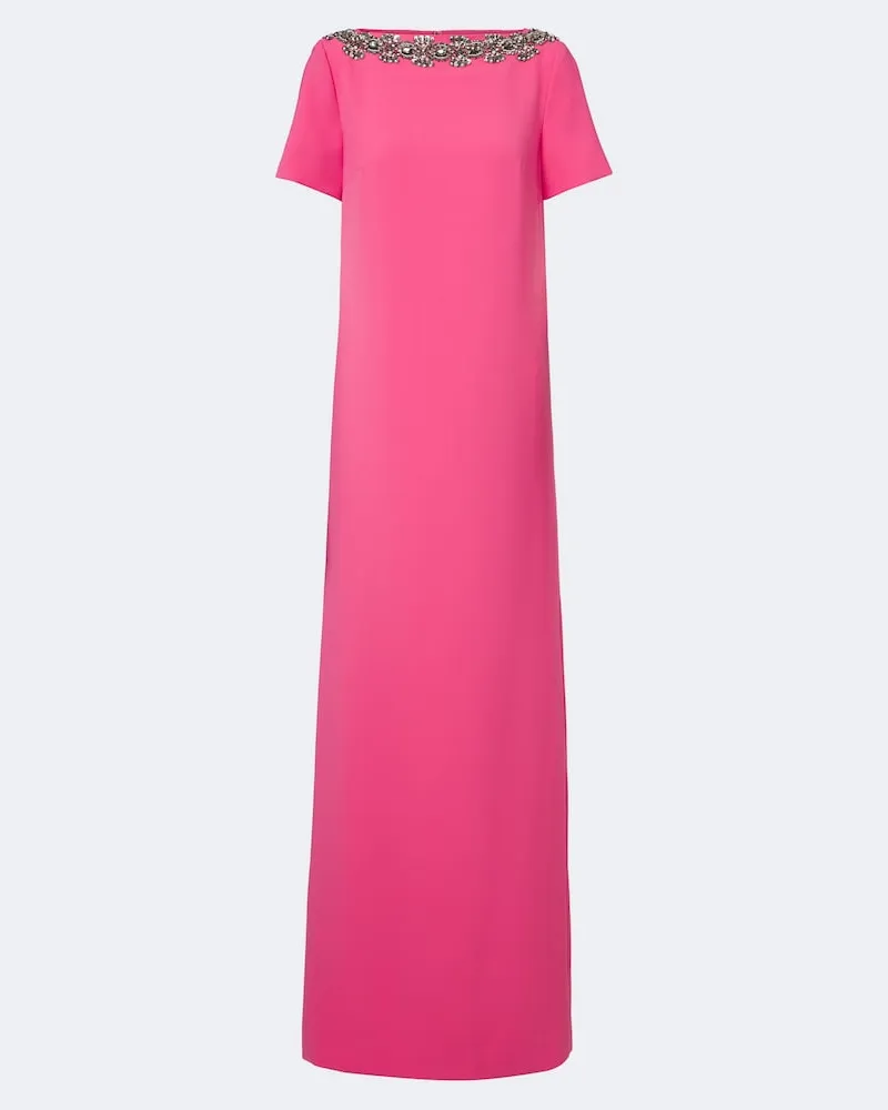 Carolina Herrera New York Verzierte Robe Rosa
