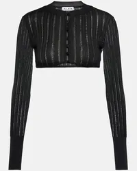 Alaïa Alaia Cropped-Cardigan aus Rippstrick Schwarz