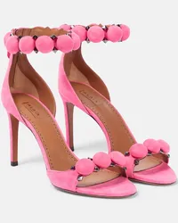 Alaïa Alaia Sandalen La Bombe 90 aus Veloursleder Pink