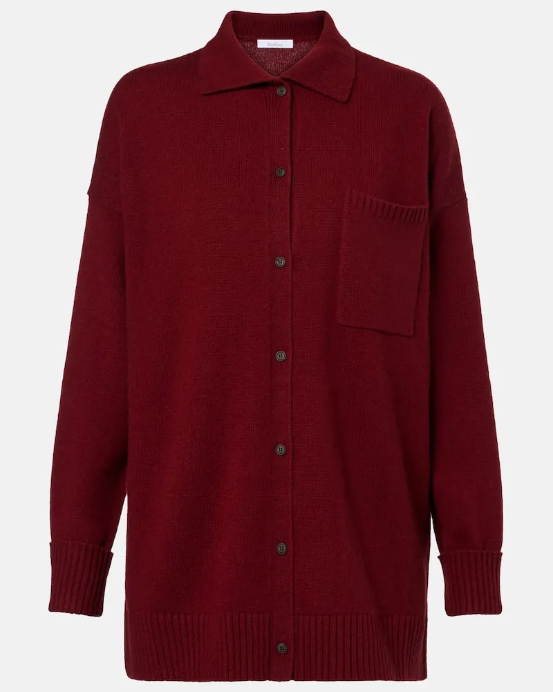 Max Mara Oversize-Cardigan Bull aus Kaschmir Rot