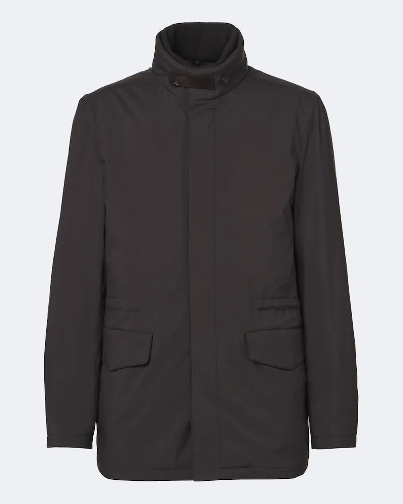 Thom Sweeney Carcoat mit Leder Braun